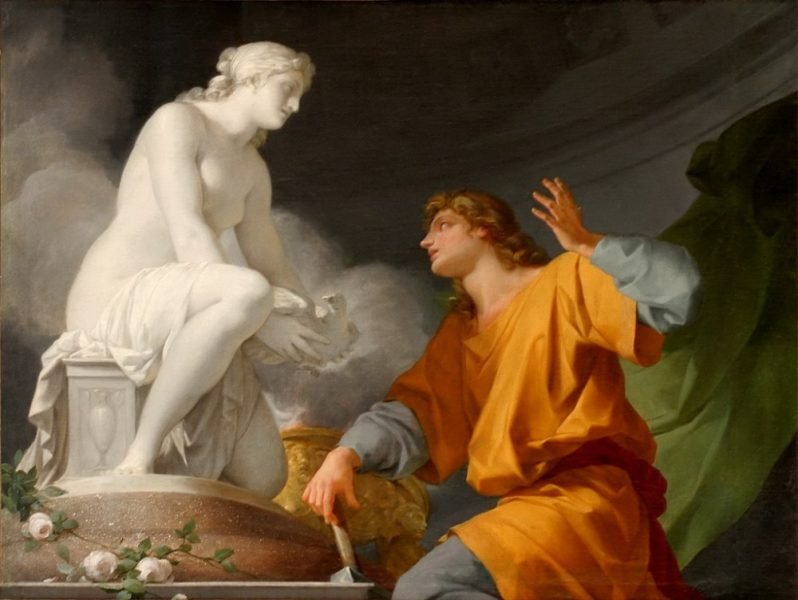 Pygmalion priant Vénus d'animer sa statue, Jean-Baptiste Regnault